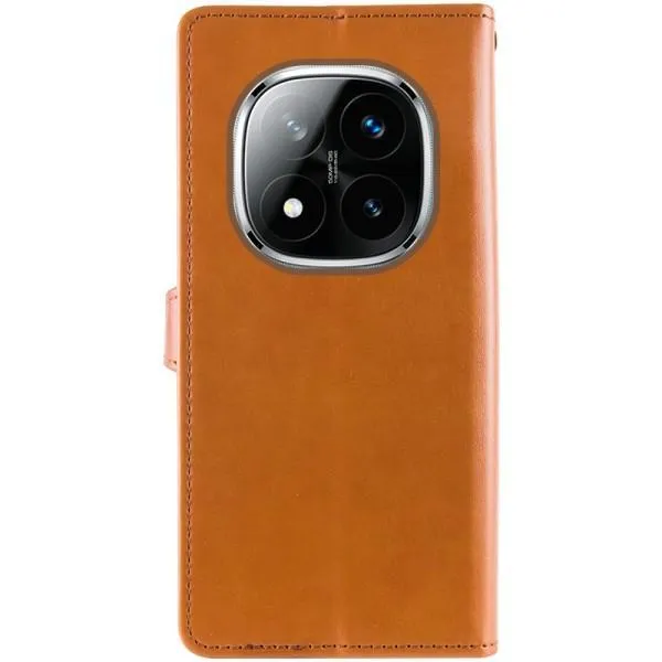 Шкіряний чохол-книжка GETMAN Gallant (PU) для Xiaomi Redmi Note 14 Pro 4G — Коричневий — фото 3