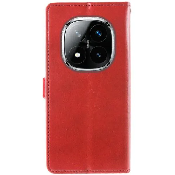 Шкіряний чохол-книжка GETMAN Gallant (PU) для Xiaomi Redmi Note 14 Pro 4G — Червоний — фото 5