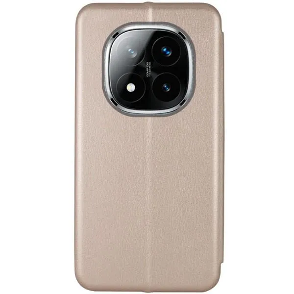 Шкіряний чохол-книжка Classy для Xiaomi Redmi Note 14 Pro 4G — Золотий — фото 2