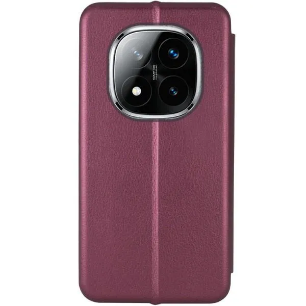 Шкіряний чохол-книжка Classy для Xiaomi Redmi Note 14 Pro 4G — Бордовий — фото 2