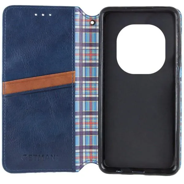 Шкіряний чохол-книжка GETMAN Cubic (PU) для Xiaomi Redmi Note 14 Pro 4G — Синій — фото 4