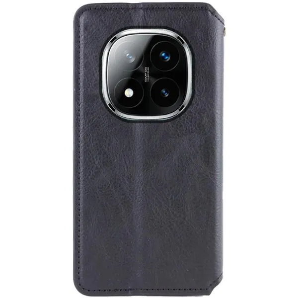 Шкіряний чохол-книжка GETMAN Cubic (PU) для Xiaomi Redmi Note 14 Pro 4G — Чорний — фото 3
