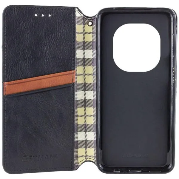 Шкіряний чохол-книжка GETMAN Cubic (PU) для Xiaomi Redmi Note 14 Pro 4G — Чорний — фото 4