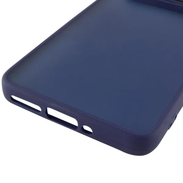 Чохол TPU+PC Lyon Frosted для Xiaomi Redmi Note 14 Pro 4G — Темно-синій — фото 1