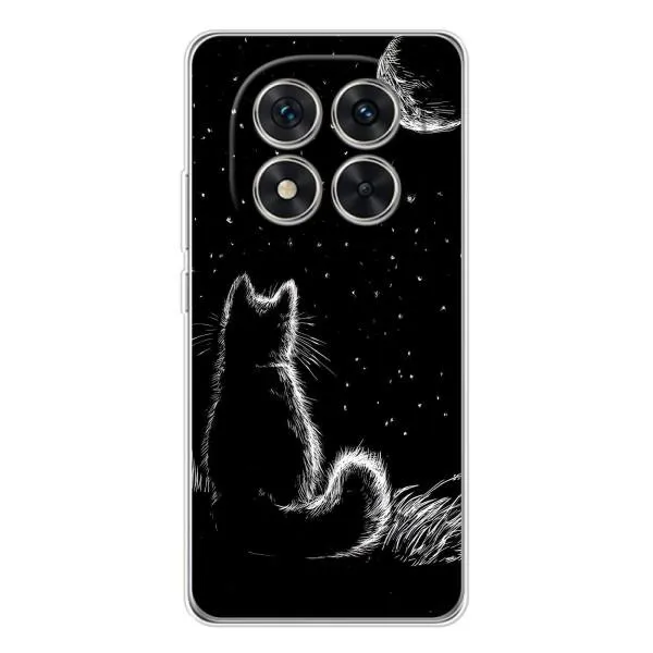 Чехол с принтом «Котик и луна» для Xiaomi Redmi Note 14 Pro