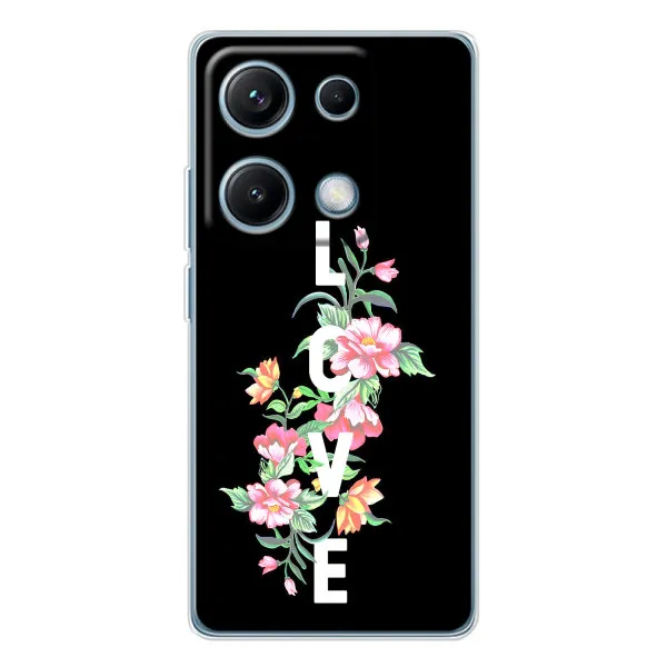 Чехол с принтом «Цветы LOVE» для Xiaomi Redmi Note 14S