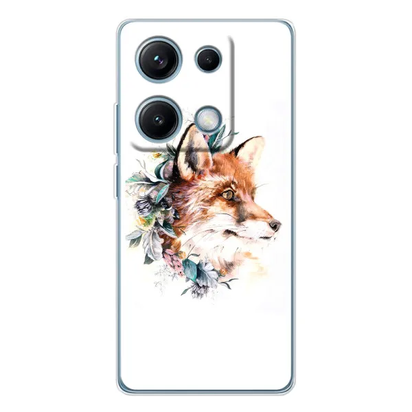 Чехол с принтом «Лисичка в цветочках» для Xiaomi Redmi Note 14S