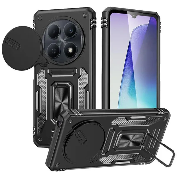Ударопрочный чехол Camshield Army Ring для Xiaomi Redmi Note 15 (EU) / Poco M8 5G — Черный — фото 1