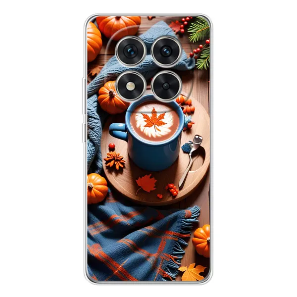 Чохол з принтом «Кава і гарбузики» для Xiaomi Redmi Note 15 Pro 5G