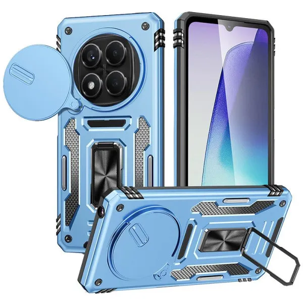 Ударопрочный чехол Camshield Army Ring для Xiaomi Redmi Note 15 Pro+ 5G / Poco M8 Pro 5G — Голубой