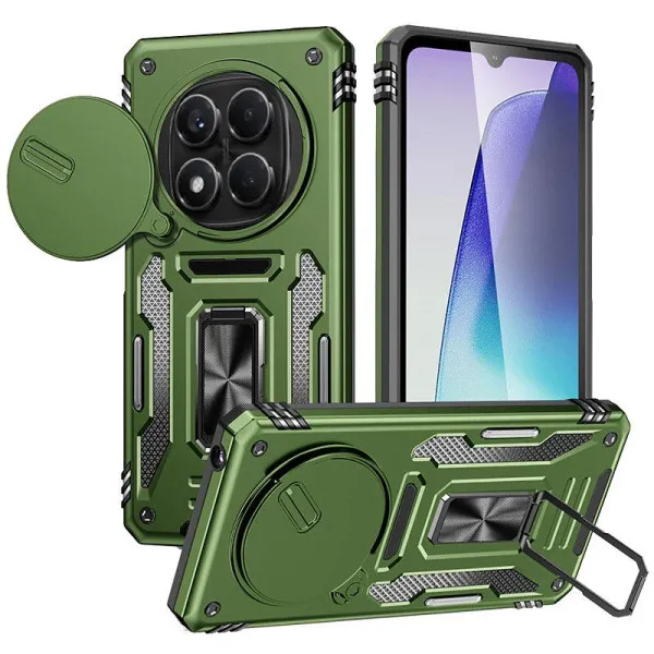 Ударопрочный чехол Camshield Army Ring для Xiaomi Redmi Note 15 Pro+ 5G / Poco M8 Pro 5G — Оливковый