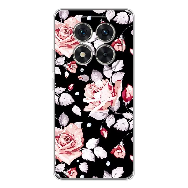 Чохол з принтом «Квіти на чорному» для Xiaomi Redmi Note 15 Pro Plus Чохол з принтом «Квіти на чорному» для Xiaomi Redmi Note 15 Pro Plus