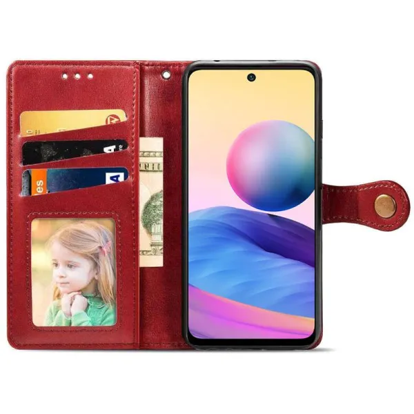Кожаный чехол-книжка GETMAN Gallant (PU) для Xiaomi Redmi Note 15 Pro 4G — Красный — фото 3