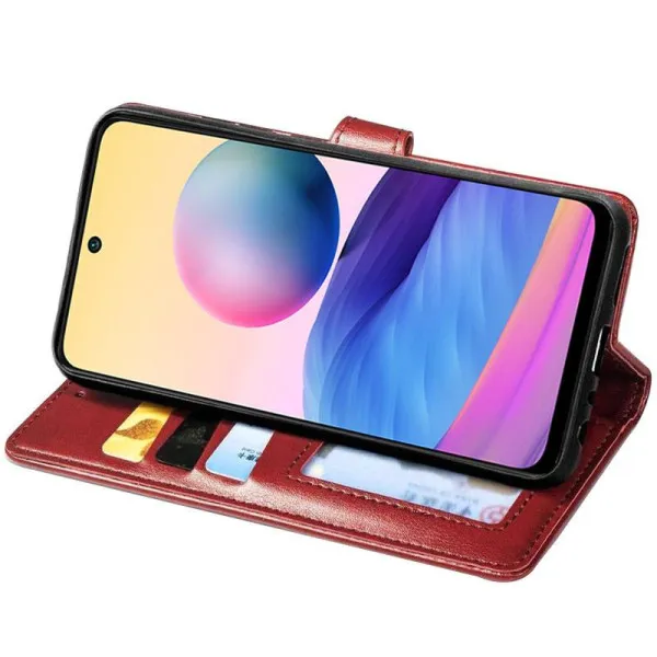 Кожаный чехол-книжка GETMAN Gallant (PU) для Xiaomi Redmi Note 15 Pro 4G — Красный — фото 4