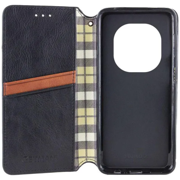 Кожаный чехол-книжка GETMAN Cubic (PU) для Xiaomi Redmi Note 15 Pro 4G — Черный — фото 4