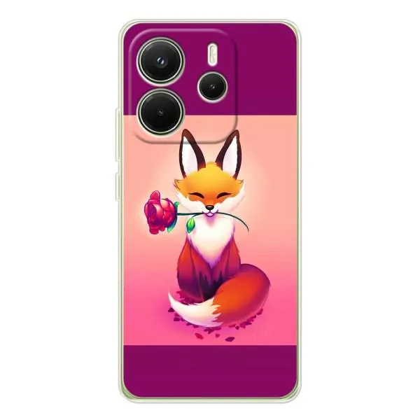 Чохол з принтом «Лиса з трояндою» для Xiaomi Redmi Note 15