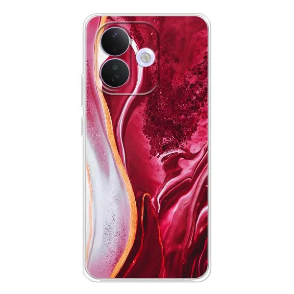 Чохол з принтом «Мрамор червоний» для Xiaomi Redmi Note 17 Pro