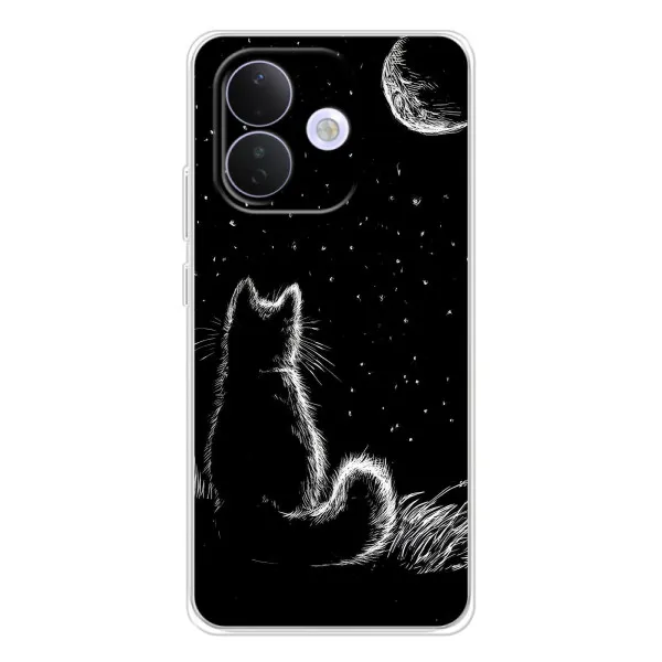 Чехол с принтом «Котик и луна» для Xiaomi Redmi Note 17 Pro