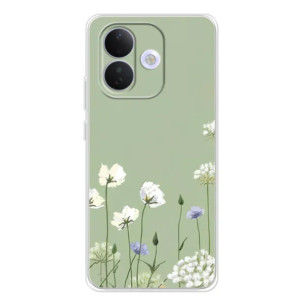 Чехол с принтом «Цветы на зеленом» для Xiaomi Redmi Note 17 Pro