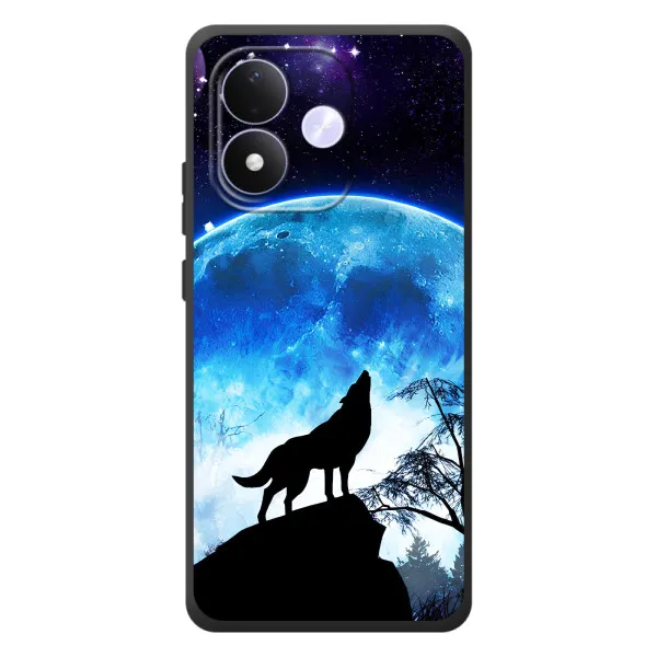Чехол с принтом «Волк на луну» для Xiaomi Redmi Note 17