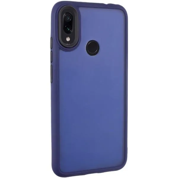 Чехол TPU+PC Lyon Frosted для Xiaomi Redmi Note 7 / Note 7 Pro / Note 7s — Темно-синий — фото 1