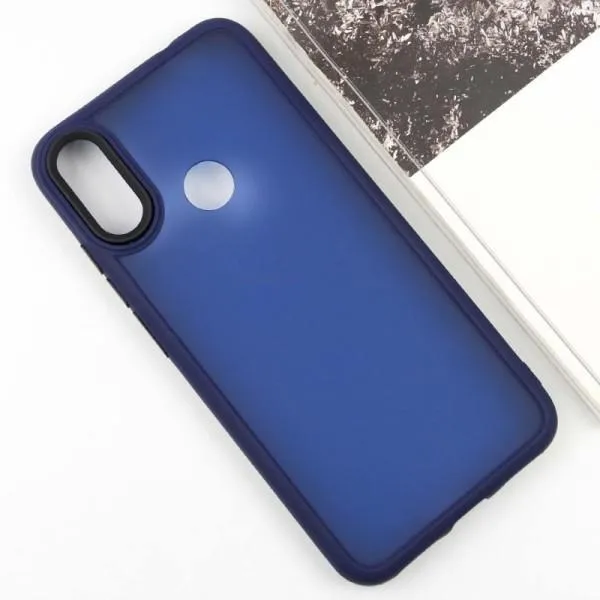 Чехол TPU+PC Lyon Frosted для Xiaomi Redmi Note 7 / Note 7 Pro / Note 7s — Темно-синий — фото 2