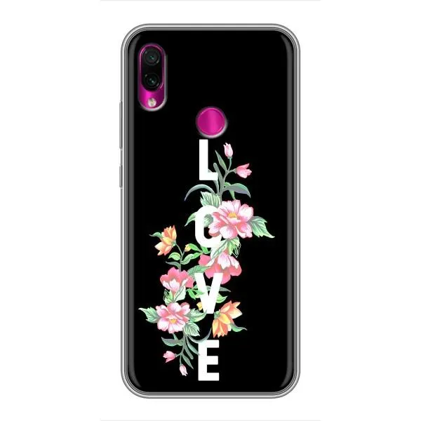 Чехол с принтом «Цветы LOVE» для Xiaomi Redmi Note 7
