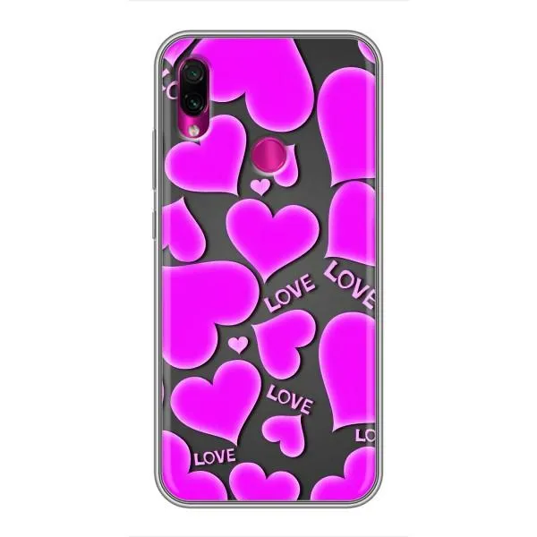 Чехол с принтом «Pink hearts» для Xiaomi Redmi Note 7