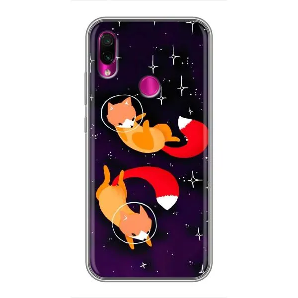 Чехол с принтом «Лисички космонавты» для Xiaomi Redmi Note 7 Чехол с принтом «Лисички космонавты» для Xiaomi Redmi Note 7