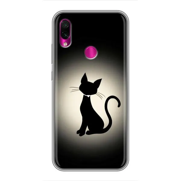 Чохол з принтом «Силует котика» для Xiaomi Redmi Note 7