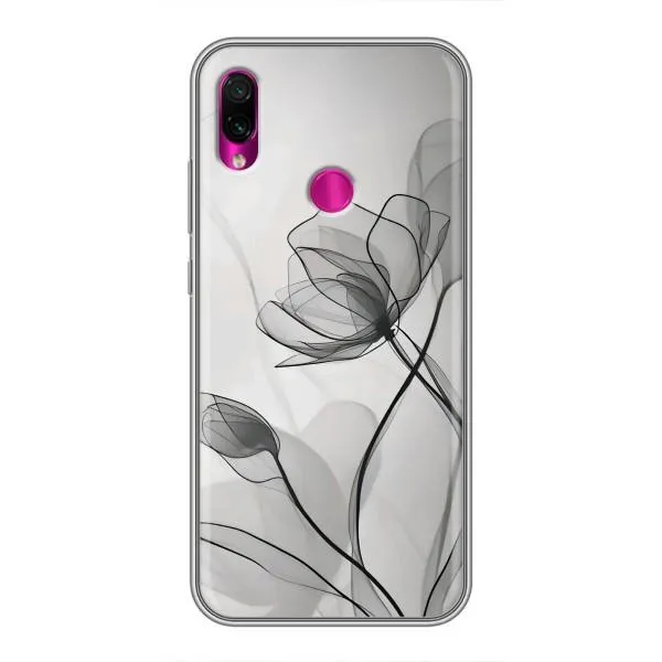 Чохол з принтом «Чорні квіти» для Xiaomi Redmi Note 7