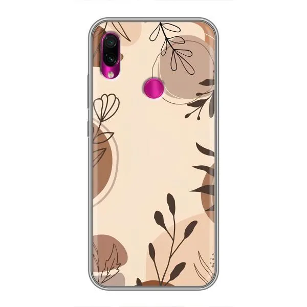 Чохол з принтом «Коричневі квіти» для Xiaomi Redmi Note 7