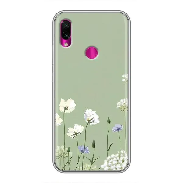 Чохол з принтом «Квіти на зеленому» для Xiaomi Redmi Note 7