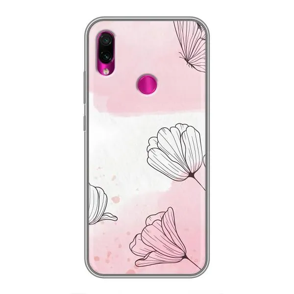 Чохол з принтом «Рожеві квіти» для Xiaomi Redmi Note 7