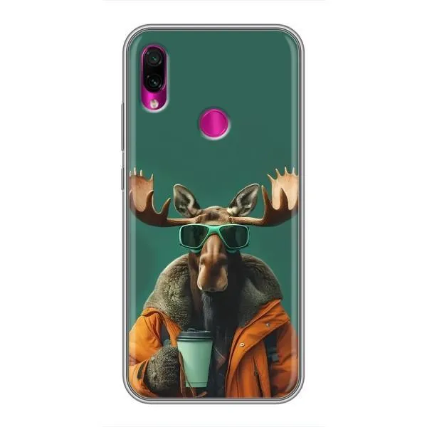 Чохол з принтом «Лось з кавою» для Xiaomi Redmi Note 7