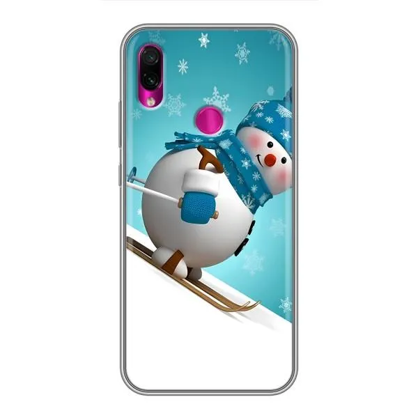 Чехол с принтом «Снеговик на лыжах» для Xiaomi Redmi Note 7