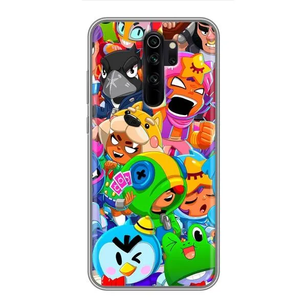 Чехол с принтом «герои Бравл Старс» для Xiaomi Redmi Note 8 Pro