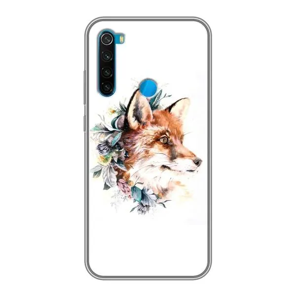Чехол с принтом «Лисичка в цветочках» для Xiaomi Redmi Note 8