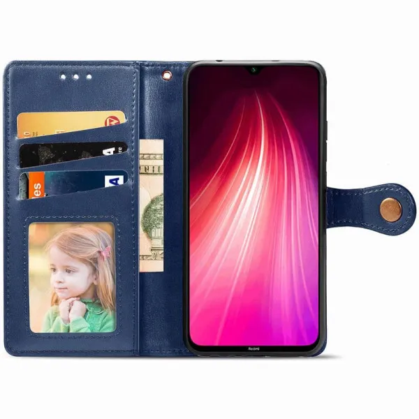 Шкіряний чохол-книжка GETMAN Gallant (PU) для Xiaomi Redmi Note 8T — Синій — фото 2