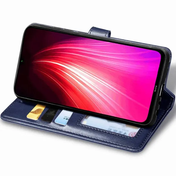 Шкіряний чохол-книжка GETMAN Gallant (PU) для Xiaomi Redmi Note 8T — Синій — фото 3