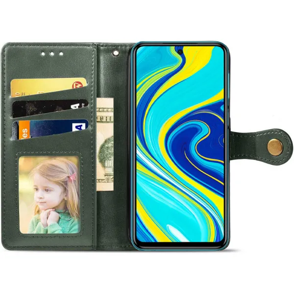 Шкіряний чохол-книжка GETMAN Gallant (PU) для Xiaomi Redmi Note 9s / Note 9 Pro / Note 9 Pro Max — Зелений — фото 2 Шкіряний чохол-книжка GETMAN Gallant (PU) для Xiaomi Redmi Note 9s / Note 9 Pro / Note 9 Pro Max — Зелений — фото 2