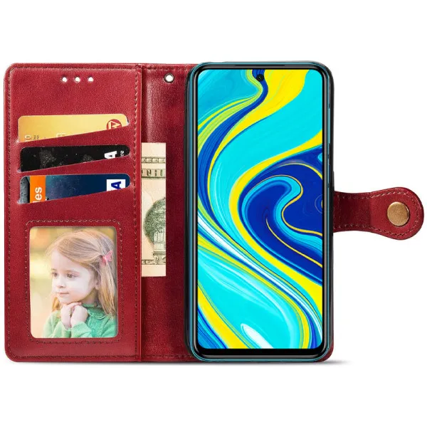 Шкіряний чохол-книжка GETMAN Gallant (PU) для Xiaomi Redmi Note 9s / Note 9 Pro / Note 9 Pro Max — Червоний — фото 2