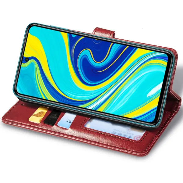 Шкіряний чохол-книжка GETMAN Gallant (PU) для Xiaomi Redmi Note 9s / Note 9 Pro / Note 9 Pro Max — Червоний — фото 3