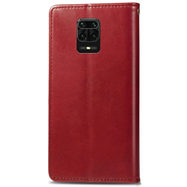 Шкіряний чохол-книжка GETMAN Gallant (PU) для Xiaomi Redmi Note 9s / Note 9 Pro / Note 9 Pro Max — Червоний — фото 4