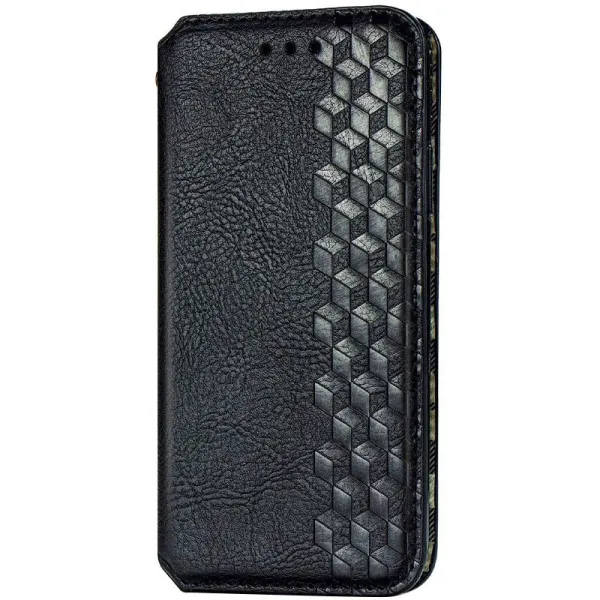 Кожаный чехол-книжка GETMAN Cubic (PU) для Xiaomi Redmi Note 9s / Note 9 Pro / Note 9 Pro Max — Черный — фото 1