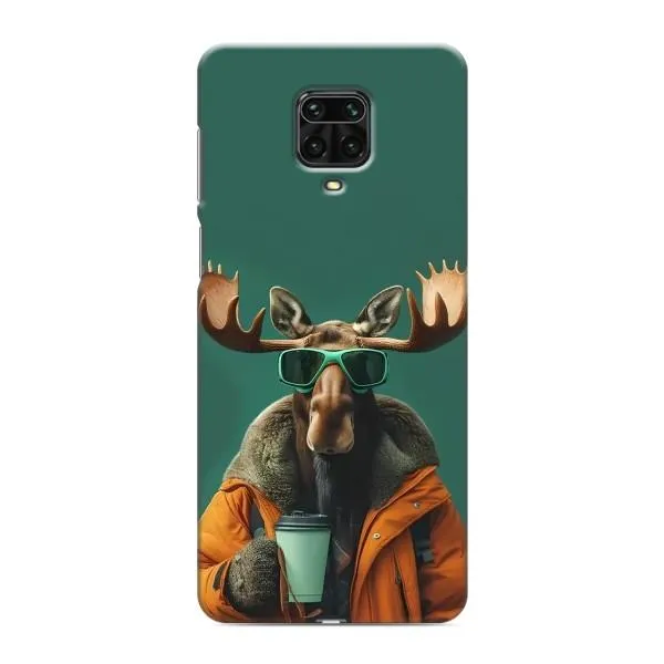 Чехол с принтом «Лось с кофе» для Xiaomi Redmi Note 9 Pro