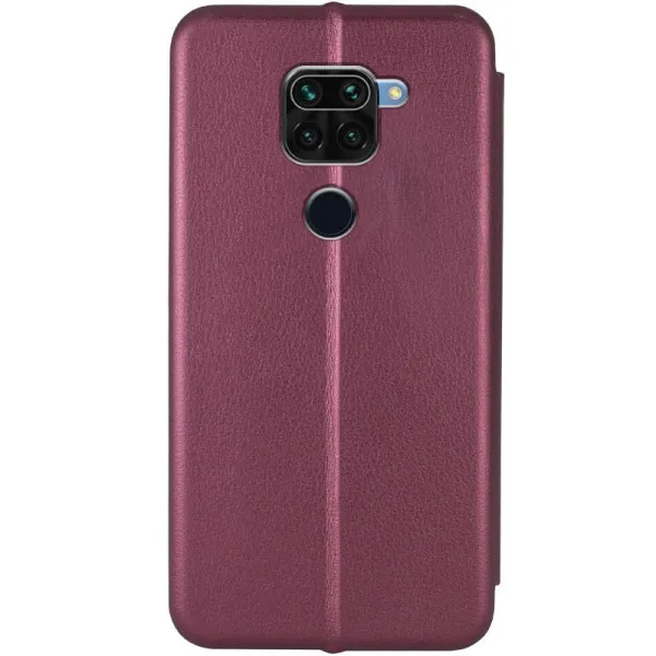 Кожаный чехол-книжка Classy для Xiaomi Redmi Note 9 / Redmi 10X — Бордовый — фото 2