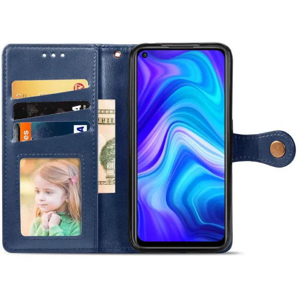 Кожаный чехол-книжка GETMAN Gallant (PU) для Xiaomi Redmi Note 9 / Redmi 10X — Синий — фото 3 Кожаный чехол-книжка GETMAN Gallant (PU) для Xiaomi Redmi Note 9 / Redmi 10X — Синий — фото 3
