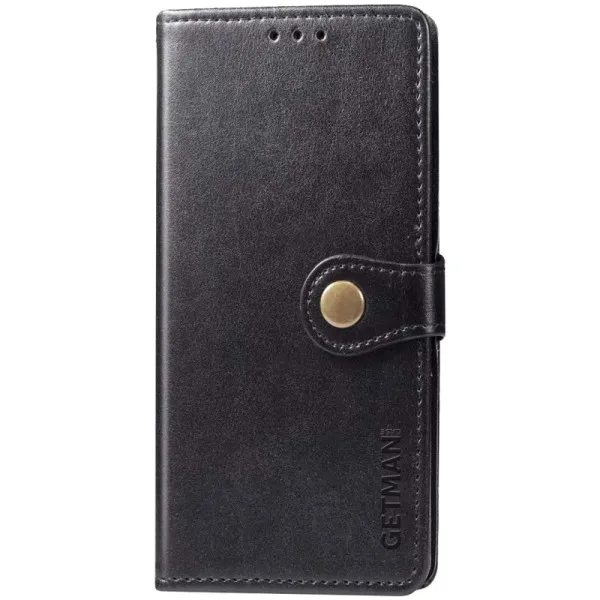 Кожаный чехол-книжка GETMAN Gallant (PU) для Xiaomi Redmi Note 9 / Redmi 10X — Черный — фото 1