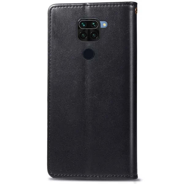 Кожаный чехол-книжка GETMAN Gallant (PU) для Xiaomi Redmi Note 9 / Redmi 10X — Черный — фото 2